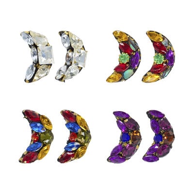 Mini moon mosaic stud earrings by Annie Sherburne - assorted